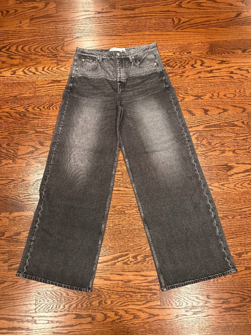 Rag & Bone Miramar Jean Sweat Wide Leg Pants Washed Black Size 31